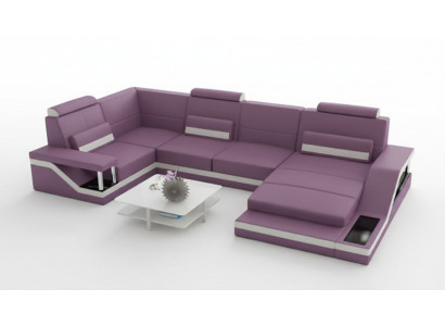 Wunnlandschaft Sofa mat USB Polster Ecksofa Garnitur Textil Stoff Lieder Sofae