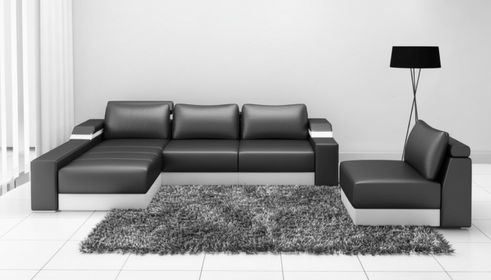 Ecksofa Eck Sofa mat USB Polster Lieder Garnitur Wunnlandschaft Chaiselounge