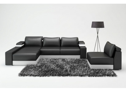 Ecksofa Eck Sofa mat USB Polster Lieder Garnitur Wunnlandschaft Chaiselounge