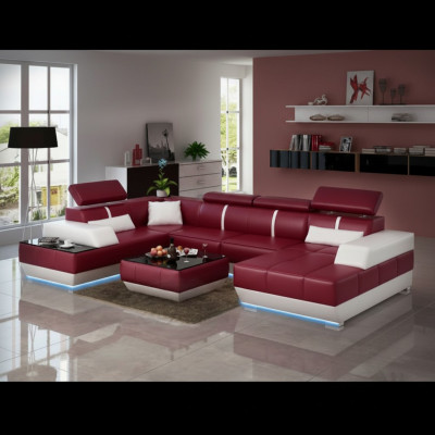 Designer Canapé + USB, Polster Garnitur Liederkanapé Sofas Neiwunnlandschafteckcouch