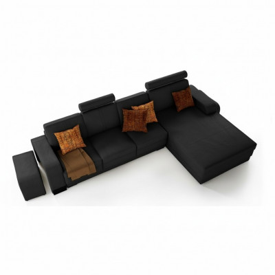 Exklusiv Ledercouch am Eckstil Stilvollen Design fir zeitlos Eleganz