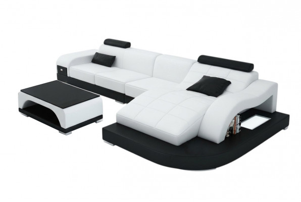 Ecksofa mat USB Polster Eckgarnitur Wunnlandschaft Eckcouch Design Sofa PHM3375