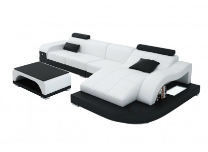 Ecksofa mat USB Polster Eckgarnitur Wunnlandschaft Eckcouch Design Sofa PHM3375