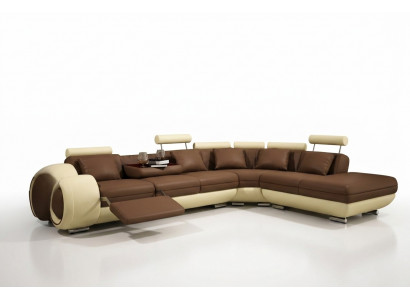 Ledersofa mat USB Wunnlandschaft Ecksofa Eck Garnitur Design Modern Sofa A1163C