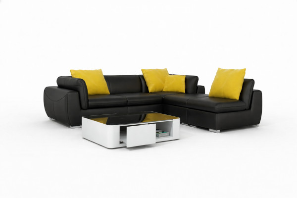 Ledercouch mat USB Wunnlandschaft Eckcouch Eckgarnitur Design Modern Couch F3014