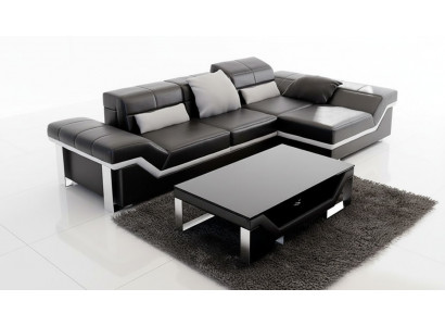 Ledercouch Sofa mat USB, Wunnlandschaft Ecksofa Garnitur Design Modern Sofa K5007F