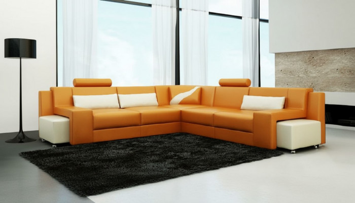 Wohnlandschaft Polster Ecksofa mat USB Garnitur Landschaft Lieder V015B Nei