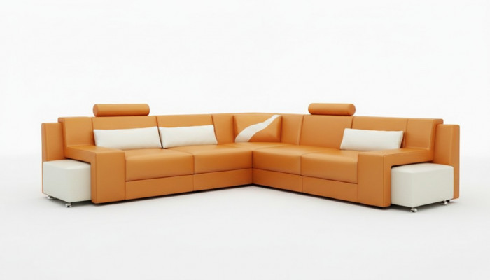 Wohnlandschaft Polster Ecksofa mat USB Garnitur Landschaft Lieder V015B Nei