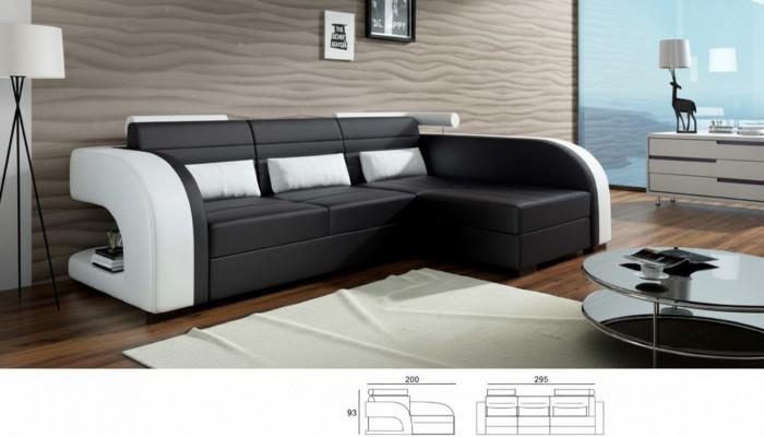 Lieder Canapé mat USB Polster Eckcanapé Wunnlandschaft Polstereck Canapé Bergamo Couch