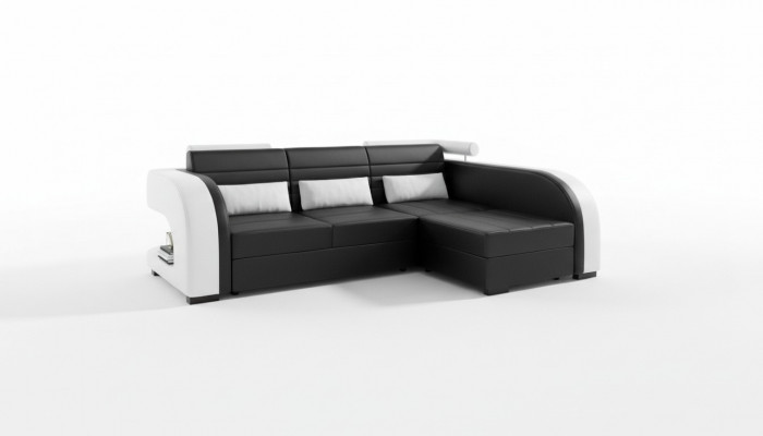 Lieder Canapé mat USB Polster Eckcanapé Wunnlandschaft Polstereck Canapé Bergamo Couch