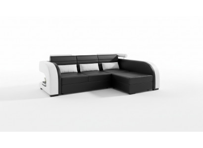 Lieder Canapé mat USB Polster Eckcanapé Wunnlandschaft Polstereck Canapé Bergamo Couch