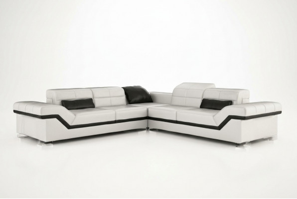 XXL Lieder Canapé Wunnlandschaft Couch Design Sofa mat USB Ecksofa Sofagarnitur Wäiss