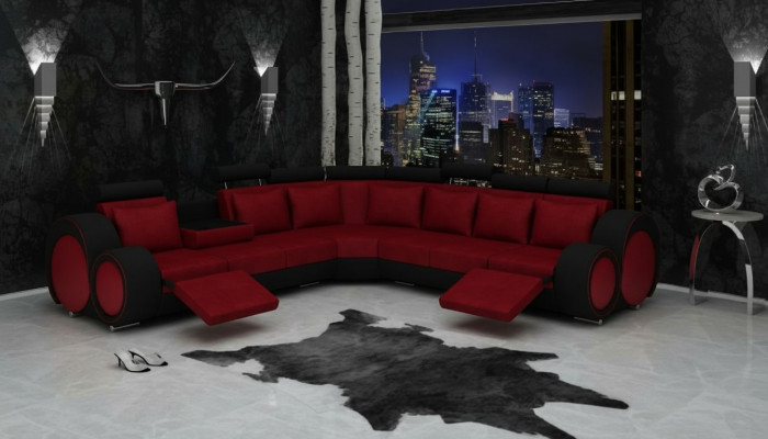 Textil Sofa USB Designer Sofas Canapé Eckgarnitur Eckcouch Polster Wunnlandschaft