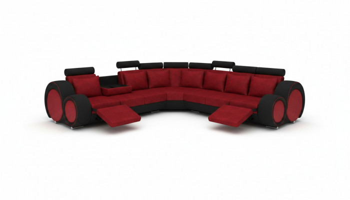 Textil Sofa USB Designer Sofas Canapé Eckgarnitur Eckcouch Polster Wunnlandschaft
