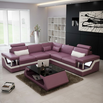 XXL Liederdivan mat USB Garnitur Wunnlandschaft Eckcouch Lieder Ecksofa HAMBURG II