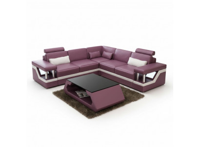 XXL Liederdivan mat USB Garnitur Wunnlandschaft Eckcouch Lieder Ecksofa HAMBURG II