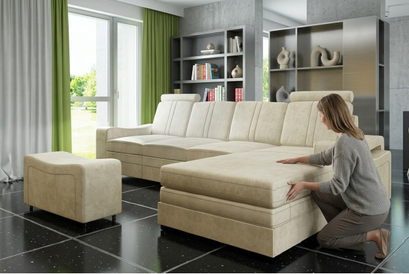 Textilcouch mat USB Stoffsofa Stoffcouch Ecksofa Sofa Polster Garnitur Eck Nei