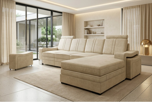 Textilcouch mat USB Stoffsofa Stoffcouch Ecksofa Sofa Polster Garnitur Eck Nei