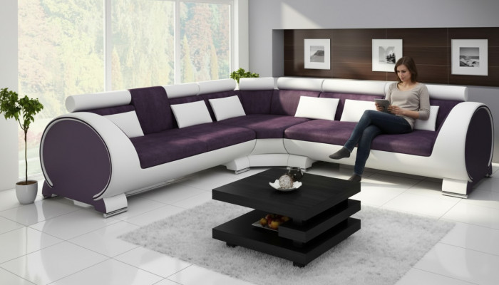 Ecksofa VIGO "LT01" Eckcanapé Canapé USB Ecksuite Liederkanapé Lieder Textil Stoff
