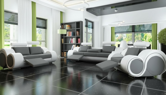 Lieder Sofa Sofagarnitur 321 Sitz USB Canapé-Garnitur Polsterung-Garnitur BERLIN Canapé