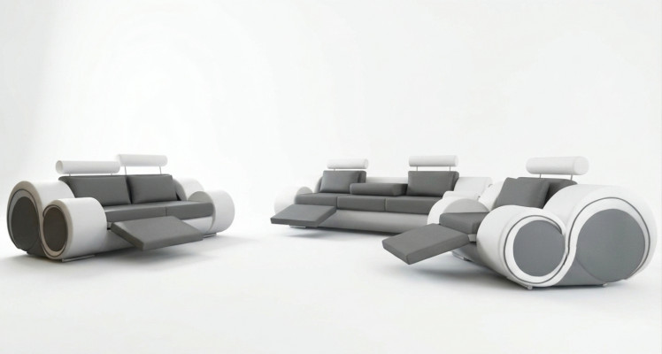 Lieder Sofa Sofagarnitur 321 Sitz USB Canapé-Garnitur Polsterung-Garnitur BERLIN Canapé