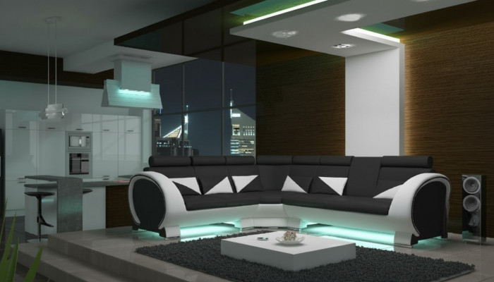 Designer Ecksofa Wunnderlag Sofa + USB Polster Garnitur Lounge Sofas Canapéen