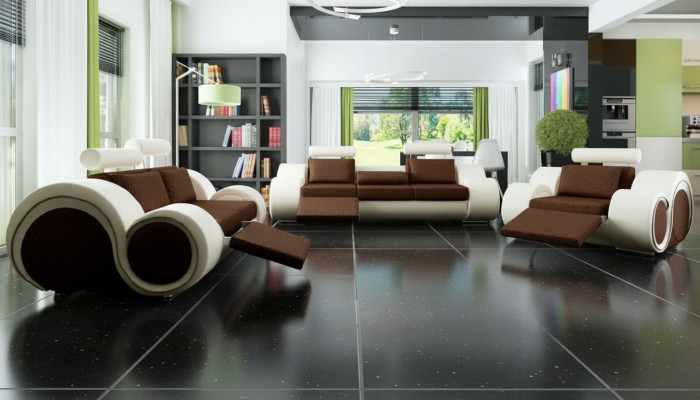 Designer Sofa-Garnitur 3+2+1 mat USB Polster Sofa Garnituren Brong Couch Set