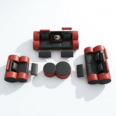 Lieder Canapé 3+2+1 Sëtzer mat USB Relax Canapé Sofagarniture Polestergarniture MADRID