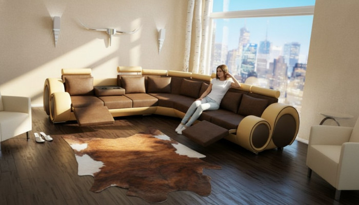 Textilsofa +USB, Designer-Ecksofa Wunnlandschaft Eck Nei Garnitur Lieder