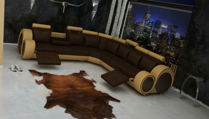 Textilsofa +USB, Designer-Ecksofa Wunnlandschaft Eck Nei Garnitur Lieder