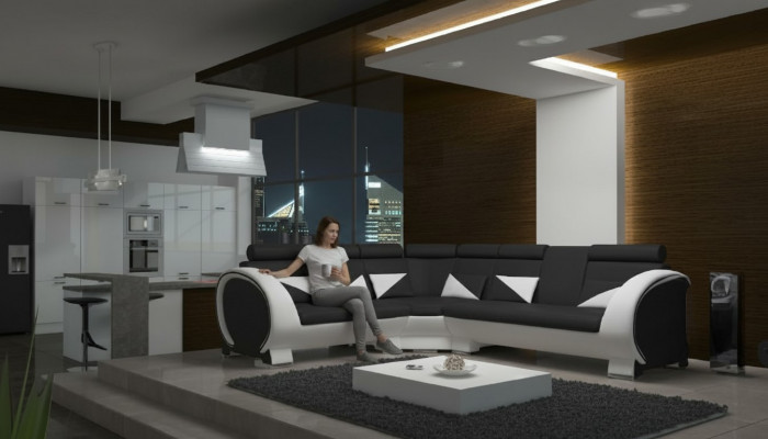 ECKSOFA ECKCOUCH DESIGN *FARFAUSWIEL* SOFA +USB,LEDER LEDERSOFA LEDERGARNITUR