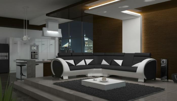 ECKSOFA ECKCOUCH DESIGN *FARFAUSWIEL* SOFA +USB,LEDER LEDERSOFA LEDERGARNITUR
