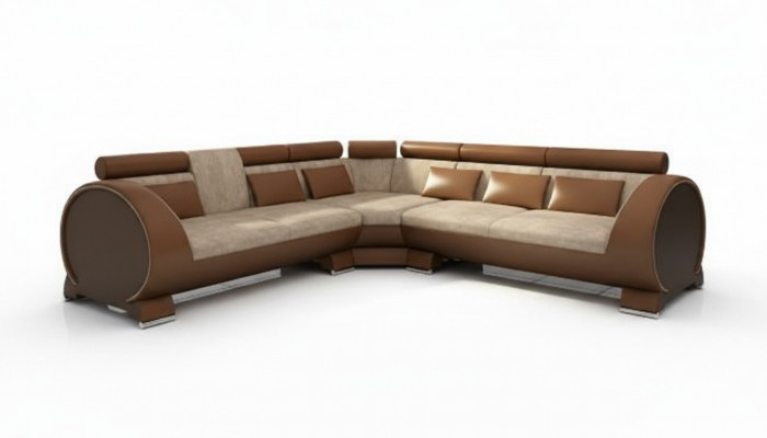 Ecksofa VIGO Sofa + USB Eckgarnitur Ledersofa Lieder Textil Stoff LT01 Eckcouch
