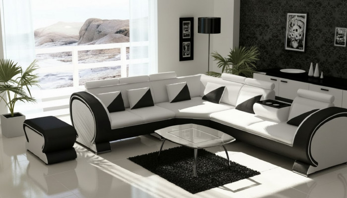 Designer Ecksofa +USB Sofa Polster Garnitur Lounge Sofaen Couches Wunnlandschaft