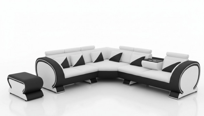 Designer Ecksofa +USB Sofa Polster Garnitur Lounge Sofaen Couches Wunnlandschaft