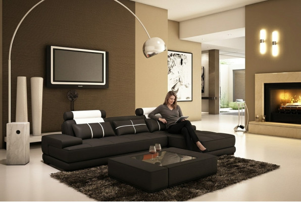 Liederdivan Eckdivan Divan + USB Polster Eck Designer Divanen Couchen Nei Paräis Wäiss