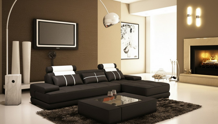 Liederdivan Eckdivan Divan + USB Polster Eck Designer Divanen Couchen Nei Paräis Wäiss
