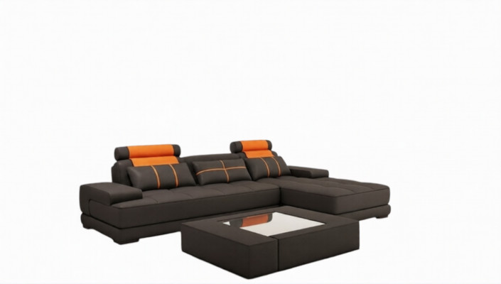 Ledersofa Ecksofa Sofa mat USB Polster Eck Designer Sofas Couchen Nei Paräis S/O