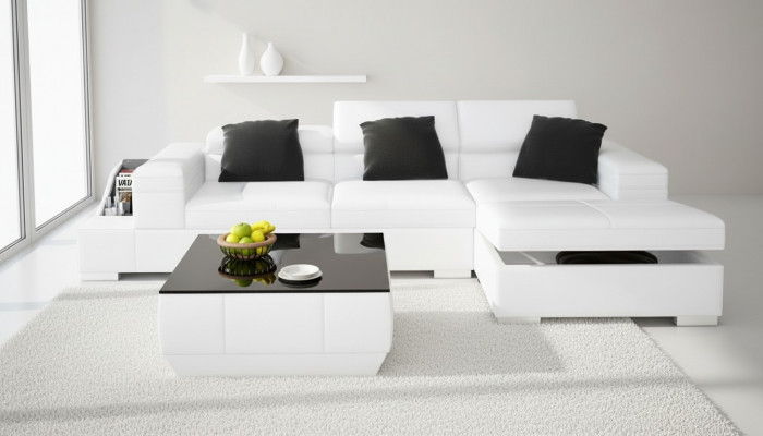 Liederkanapee Sofa mat USB Wunnlandschaft Ecksofa Ecke Garnitur Design Modern K5006D