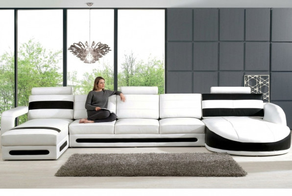 Wunnlandschaft Sofa mat USB Ecksofa Eckcouch Polster Garnitur Eck Eck Sofas XXL