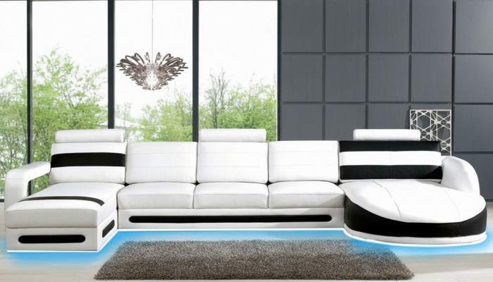 Wohnlandschaft Sofa Cannapé Eck Couch Polster Garnitur Eck Eck Sofas XXL Ecksofa mat USB