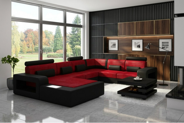 Sofa mat USB Stoff Textil Lieder Sofa mat Beliichtung Wunnlandschaft Moossfabrikatioun