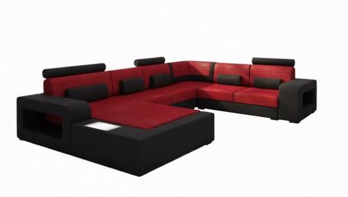 Sofa mat USB Stoff Textil Lieder Sofa mat Beliichtung Wunnlandschaft Moossfabrikatioun