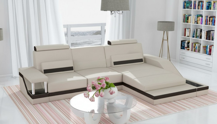 Ecksofa Wunnlandschaft Sofa USB Eck Garnitur Lieder Textil Stoff Moosaarbecht