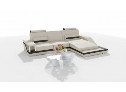 Ecksofa Wunnlandschaft Sofa USB Eck Garnitur Lieder Textil Stoff Moosaarbecht