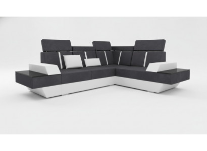 Design Eckcouch + USB Wunnlandschaft Sofa Eckcouch Stoff Lieder Moossfait Neit