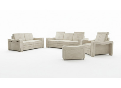 Sofagarnitur Textil Polster Sofa mat USB Garnitur Stoffsofa 3+2+1 Wunnlandschaft
