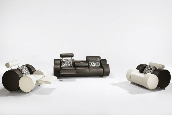 LEDERSOFA mat USB LEDER GARNITUR 3+2+1 Sëtz COUCHGARNITUR DESIGNER SOFA NEI
