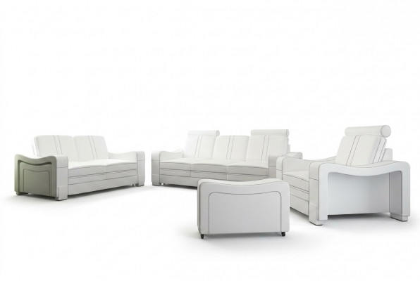 LEDERSOFFA 3+2+1 SOFA +USB GARNITUR POLSTERSOFFA DESIGN SOFFA SOFFAGARNITUR NEI