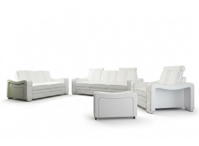 LEDERSOFFA 3+2+1 SOFA +USB GARNITUR POLSTERSOFFA DESIGN SOFFA SOFFAGARNITUR NEI